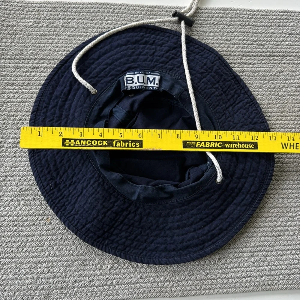 Vintage B.U.M. Equipment Navy Blue Ripstop Cotton Bucket Hat Sun Hat One Size